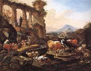 Johann Heinrich Roos Landscape with Shepherds and Animals oil painting picture wholesale